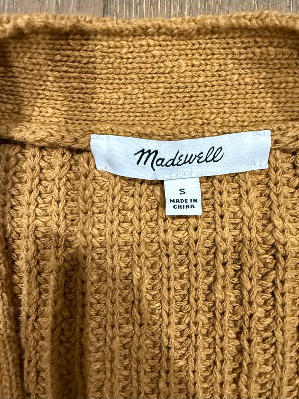 Madewell Greywood Crop Cardigan Sweater in Toffee/Mustard - Picture 3 of 7
